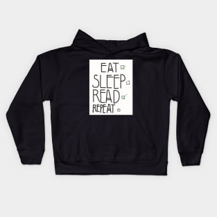 Eat, Sleep, Read, Repeat Kids Hoodie